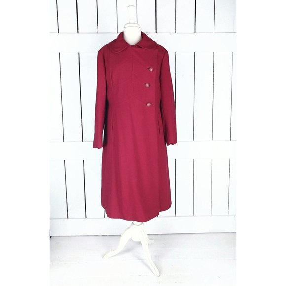 Vintage StyleCraft red wool full length over coat - Picture 1 of 7